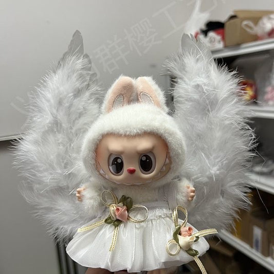 Labubu Doll Dress with Detachable Angel Wings