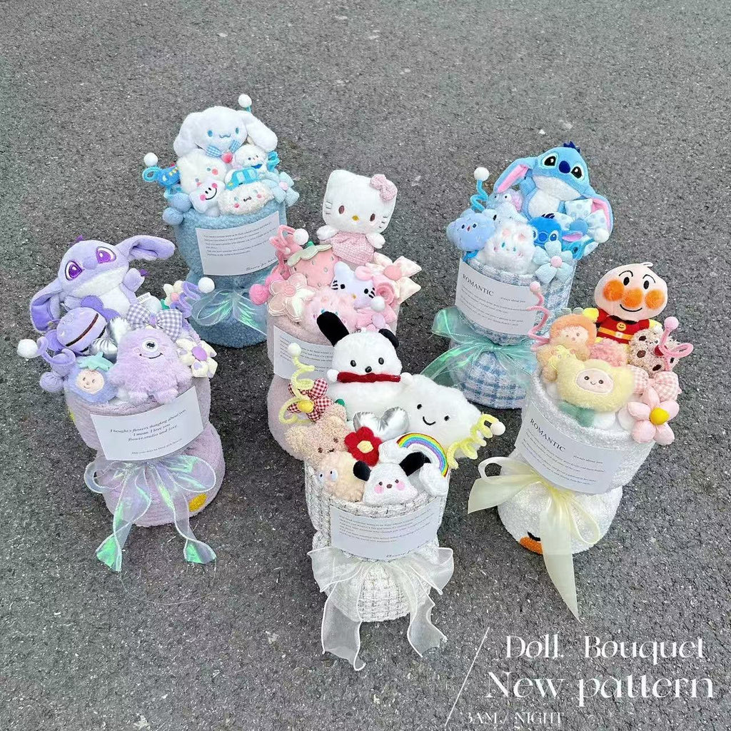 Cinnamoroll & Kuromi Plush Bouquet - Cute Doll Gift for Girls & Friends