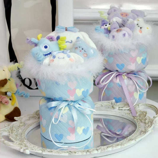 Plush Bouquet - Cinnamoroll & Kuromi, Cute Stuffed Animal Gift for Girls, Romantic Birthday Present, Valentine’s Day & Anniversary Gift for Girlfriend or Best Friend