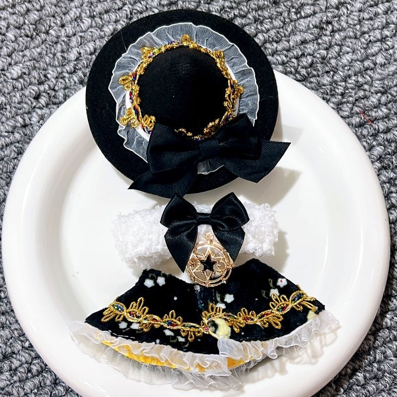 Labubu Dress-Up Collection: Generations 1-2 Sitting Party Outfits - Wizard Cloak & Spellbound Hat Bundle